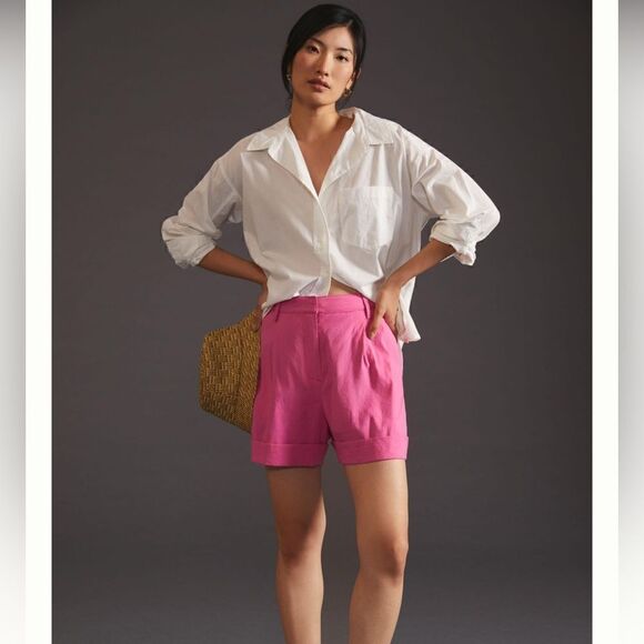 rag & bone Pants - Rag and Bone Linen Ivy Shorts in Pink, Size 4, NWT